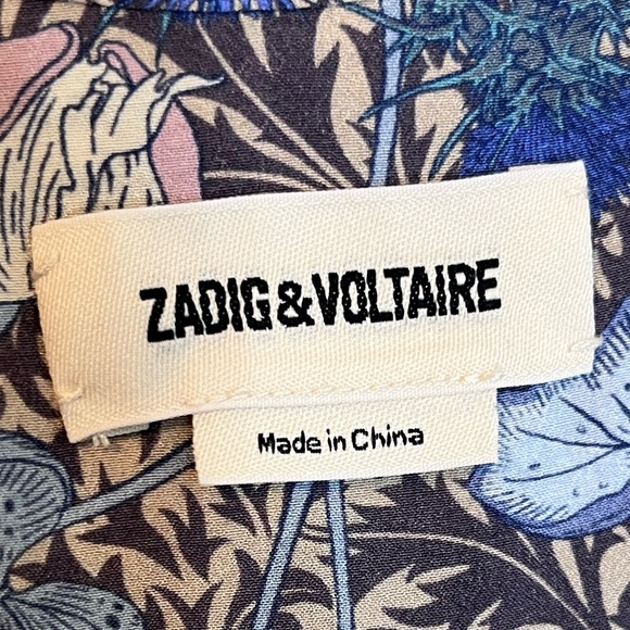 Zadig & Voltaire Rhona Wild Garden Floral Sz S Flutter Sleeves Midi Dress - Picture 7 of 12